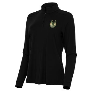 Antigua Unique Milwaukee Bucks Women's Black Intent Quarter Zip Top Join the elite! Get this exclusive jersey.