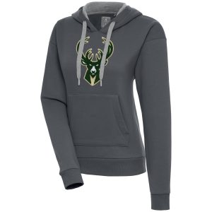 Antigua Milwaukee Bucks Women's Charcoal Fantastic Victory Pullover Hoodie Act fast! Only a handful left. Secure this amazing jersey now.