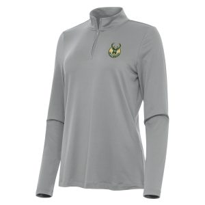 Antigua Milwaukee Bucks Women's Top - notch Gray Reprocess Quarter Zip Top Collector's item! A rare addition to any collection.