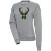 Antigua Milwaukee Bucks Women's Heather Gray Victory Crewneck Pullover Sweatshirt Stylish Designed for performance! Get this functional jersey.