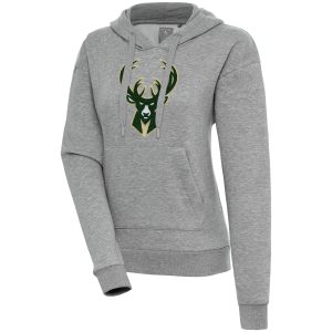 Antigua Milwaukee Superior Bucks Women's Heather Gray Victory Pullover Hoodie Limited stock! Be quick and grab this must - have jersey to support your team.