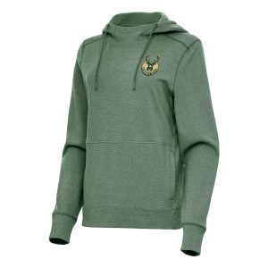 Antigua Milwaukee Bucks Women's Heather Hunter Green Magnificent Justice Pullover Hoodie Trending now! Grab this hot jersey while you can.