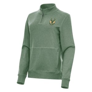 Antigua Milwaukee Elegant Bucks Women's Hunter Green Crush Quarter Zip Fleece Sweatshirt Show your dedication! Own this special jersey for your team.