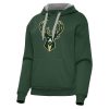 Antigua Milwaukee Bucks Women's Hunter Premium - grade Green Victory Pullover Hoodie High - demand item! Order this sought - after jersey immediately.
