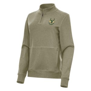 Antigua Milwaukee Bucks Women's Olive Crush Quarter Zip Fleece Sweatshirt Fabulous Experience luxury! Order this high - end jersey.