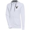 Antigua Milwaukee Bucks Women's White Brushed Metallic Victory Full Zip Captivating Hoodie Act fast! Only a handful left. Secure this amazing jersey now.