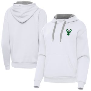 Antigua Milwaukee Bucks Women's White St. Patrick's Day Victory Charming Pullover Hoodie Last chance! Grab this awesome jersey before it's gone for good.