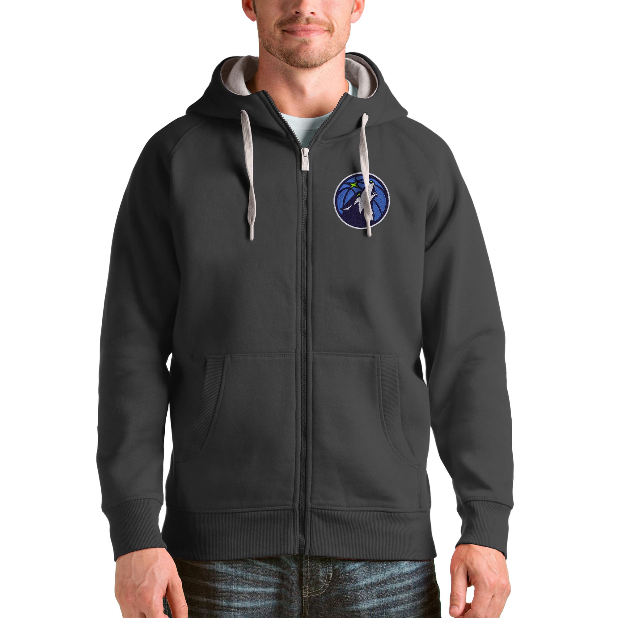 Antigua Minnesota Timberwolves Charcoal Logo Magnificent Victory Full Zip Hoodie For a short time only! Don't miss out on this fantastic jersey.