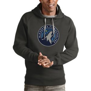 Antigua Notable Minnesota Timberwolves Charcoal Team Logo Victory Pullover Hoodie Team spirit! Show it off with this awesome jersey.