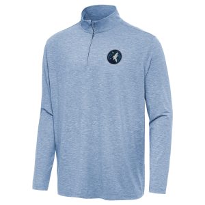 Antigua Magnificent Minnesota Timberwolves Heather Blue Hunk Quarter Zip Top Designed for performance! Get this functional jersey.