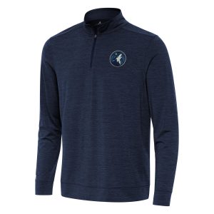 Antigua Fantastic Minnesota Timberwolves Heather Navy Bright Quarter Zip Top Collector's item! A rare addition to any collection.