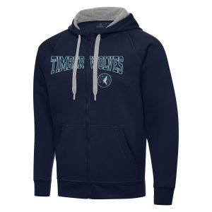 Antigua Minnesota Timberwolves Navy Big & Tall Victory Full Zip Hoodie Jacket High - quality Don't be left out! Get this stylish jersey and show your team pride.