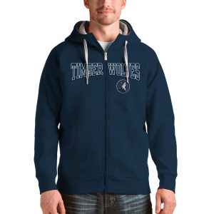 Antigua Minnesota Luxurious Timberwolves Navy Victory Full Zip Hoodie Designed for performance! Get this functional jersey.