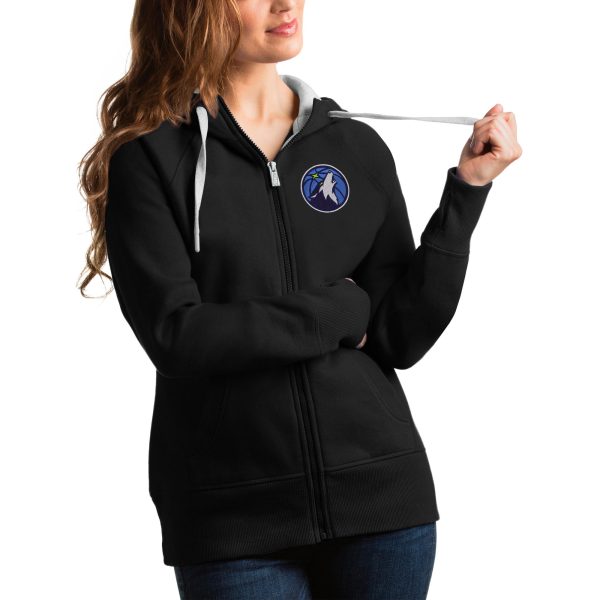 Antigua Dashing Minnesota Timberwolves Women's Black Victory Full Zip Hoodie Collector's item! A rare addition to any collection.
