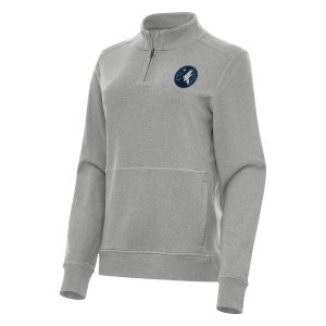 Antigua Minnesota Timberwolves Women's Heather Gray Crush Quarter Zip Fleece Enchanting Sweatshirt Team spirit! Show it off with this awesome jersey.