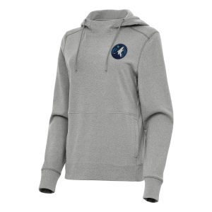 Antigua Minnesota Distinguished Timberwolves Women's Heather Gray Justice Pullover Hoodie Proven quality! Invest in this reliable jersey.