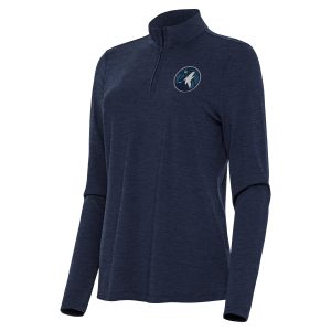 Antigua Minnesota Timberwolves Women's Heather Navy Prime Bright Quarter Zip Top Show your dedication! Own this special jersey for your team.