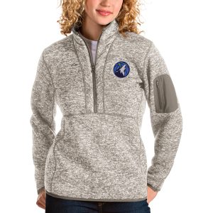 Antigua Minnesota Timberwolves Women's Natural Fortune Quarter Zip Stylish Pullover Jacket New arrival! Check out this fresh and exciting jersey.