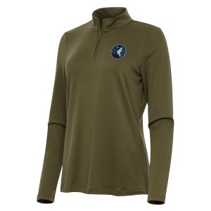 Antigua Minnesota Timberwolves Women's Olive Reprocess Quarter Zip Top Top - notch Time - sensitive! Order now before the deal expires.