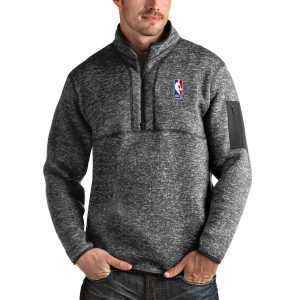 Antigua NBA Heather Charcoal Premium - grade Fortune Quarter Zip Pullover Jacket Experience luxury! Order this high - end jersey.