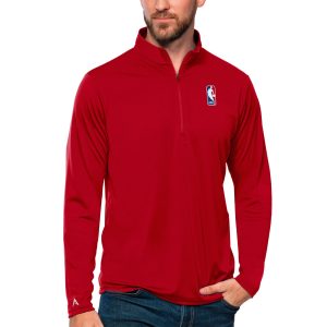 Antigua NBA Red Tribute Quarter Zip Pullover Magnificent Top Collectors