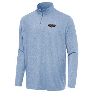 Antigua Prime New Orleans Pelicans Heather Aqua Hunk Quarter Zip Top Best - selling! Order this popular jersey before it's out of stock.