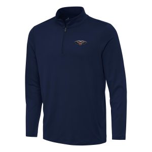 Antigua Distinguished New Orleans Pelicans Navy Reprocess Quarter Zip Top Retailers