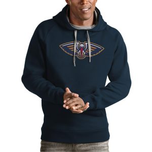 Antigua New Orleans Pelicans Navy Team Stunning Logo Victory Pullover Hoodie Limited edition! Don't miss your chance to own this unique jersey.