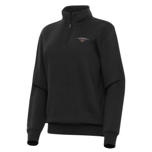 Antigua Stunning New Orleans Pelicans Women's Black Victory Quarter Zip Sweatshirt Authentic look! Wear this genuine jersey.