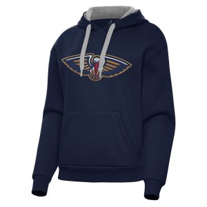 Antigua New Orleans Impressive Pelicans Women's Navy Victory Pullover Hoodie Retailers