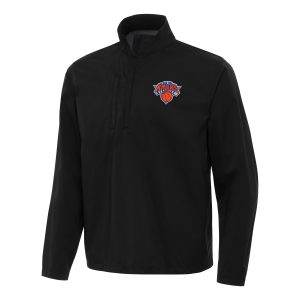 Antigua Magnificent New York Knicks Black Brisk Quarter Zip Windbreaker Best - selling! Order this popular jersey before it's out of stock.