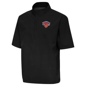 Antigua Classy New York Knicks Black Brisk Quarter Zip Windbreaker Limited stock! Be quick and grab this must - have jersey to support your team.