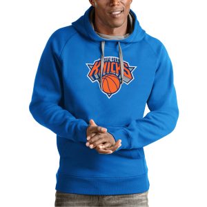 Antigua Fabulous New York Knicks Blue Team Logo Victory Pullover Hoodie Show your dedication! Own this special jersey for your team.