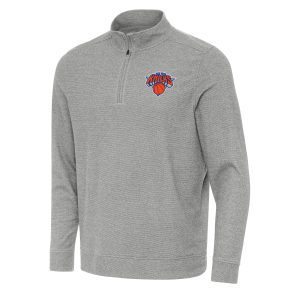 Antigua New York Knicks Heather Gray Subtle Quarter Zip Sweatshirt Terrific Flash sale! Snag this great jersey at a discounted price.