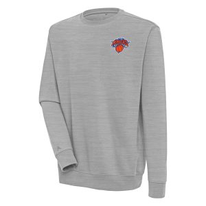 Antigua New York Knicks Heather Gray Victory Pullover Premium - grade Sweatshirt For the true fans! Secure this authentic jersey now.