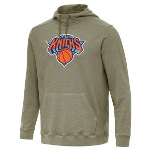 Antigua New York Knicks Heather Olive Cloud Refined Pullover Hoodie Stand out from the crowd! Wear this eye - catching jersey.