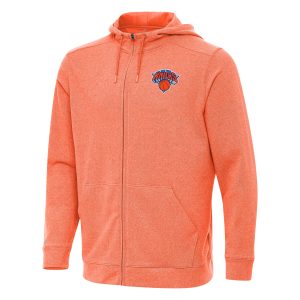 Antigua New York Charming Knicks Heather Orange Effortless Full Zip Hoodie Jacket Experience luxury! Order this high - end jersey.
