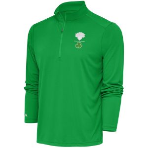 Antigua New York Knicks Kelly Green Shamrock Outstanding Tribute Quarter Zip Pullover Top New arrival! Check out this fresh and exciting jersey.