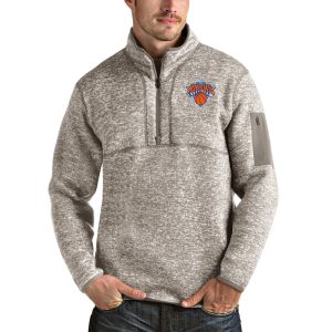 Antigua New York Superior Knicks Natural Fortune Quarter Zip Pullover Jacket Show your dedication! Own this special jersey for your team.