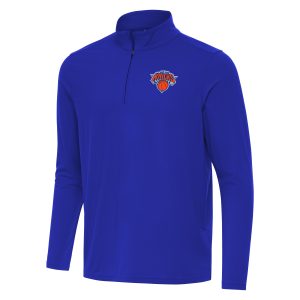 Antigua Alluring New York Knicks Royal Intent Quarter Zip Top Upgrade your fan gear! Order this premium jersey today.