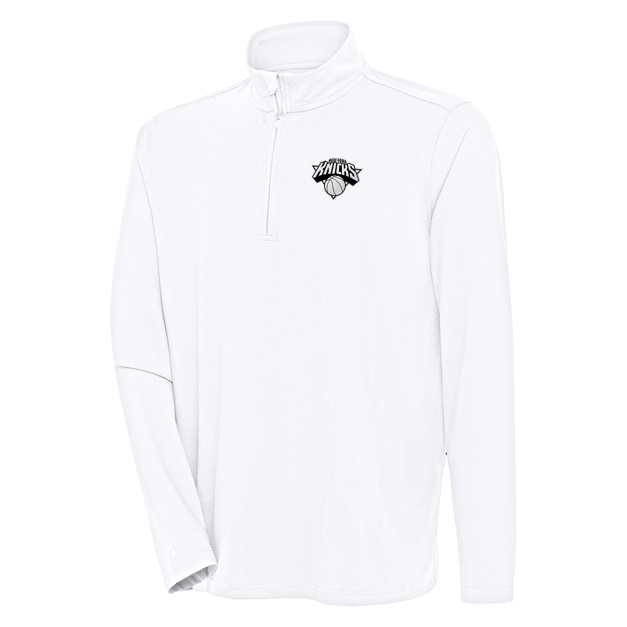 Antigua New York Knicks White Hunk Sophisticated Quarter Zip Top Celebrate your team! Order this commemorative jersey.