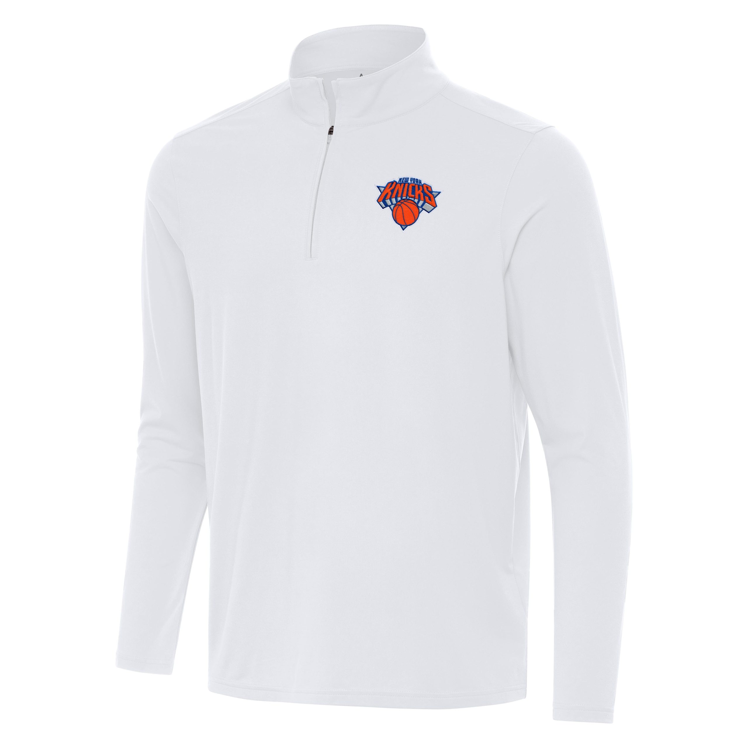 Antigua New York Knicks White Intent Unique Quarter Zip Top High - demand item! Order this sought - after jersey immediately.