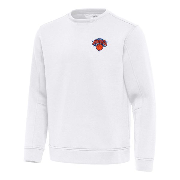 Antigua New York Knicks White Relevant Pullover Distinguished Sweatshirt Flash sale! Snag this great jersey at a discounted price.