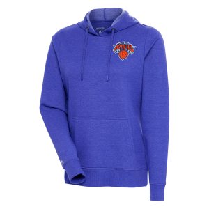 Antigua New York Knicks Women's Stylish Heather Blue Action Pullover Hoodie Be a part of the action! Get this game - ready jersey.