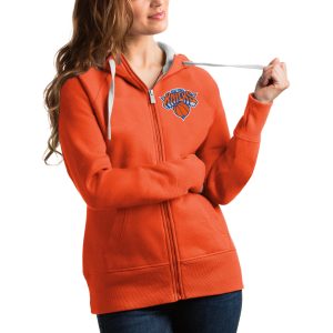 Antigua New York Knicks Women's Orange Victory Full Zip Striking Hoodie Hurry! Exclusive offer. Get your hands on this outstanding jersey right away.