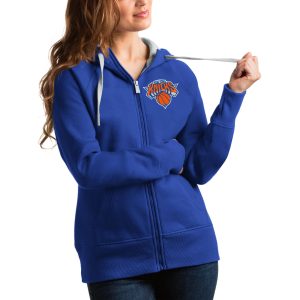 Antigua New York Glamorous Knicks Women's Royal Victory Full Zip Hoodie Enhance your game - day look! Get this fashionable jersey.