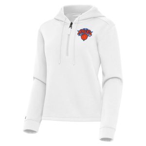 Antigua New York Knicks Women's White Contemporary Quarter Zip Hoodie Glamorous Act fast! Only a handful left. Secure this amazing jersey now.