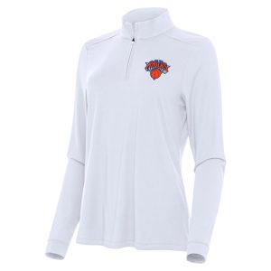 Antigua New York Knicks Women's Fantastic White Intent Quarter Zip Top Unbeatable style! Get this stylish jersey now.