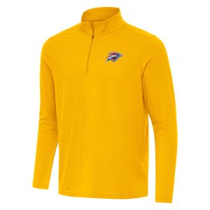 Antigua Oklahoma City Thunder Gold Intent Quarter Zip Elegant Top Time - sensitive! Order now before the deal expires.
