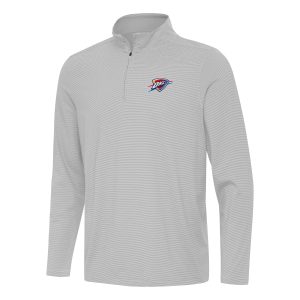 Antigua Classy Oklahoma City Thunder Gray Twine Quarter Zip Top High - demand item! Order this sought - after jersey immediately.